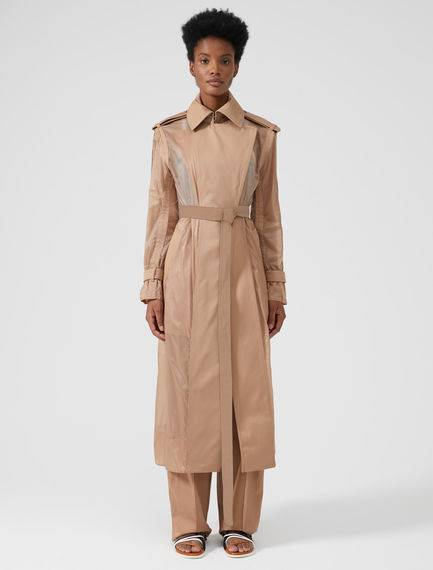 Trench impermeabile con inserti in cotone