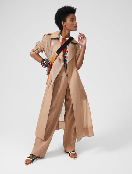 Trench impermeabile con inserti in cotone