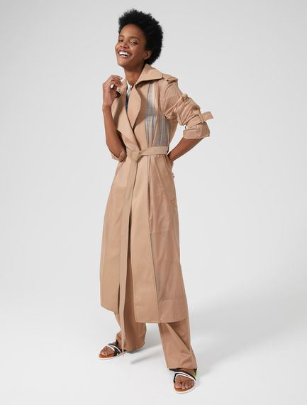 Trench impermeabile con inserti in cotone