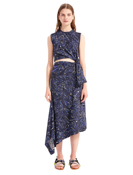 Abito cut-out con stampa Swirl