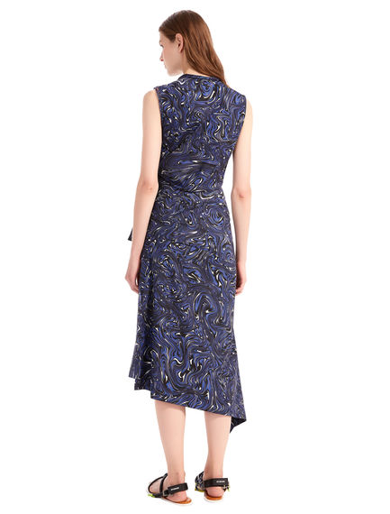 Abito cut-out con stampa Swirl