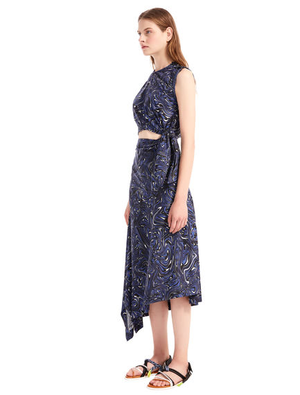 Abito cut-out con stampa Swirl