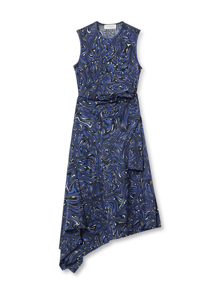 Abito cut-out con stampa Swirl