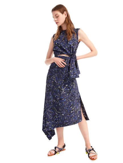Abito cut-out con stampa Swirl