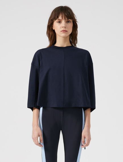 T-shirt cropped con coulisse