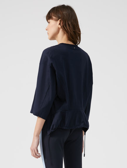 T-shirt cropped con coulisse