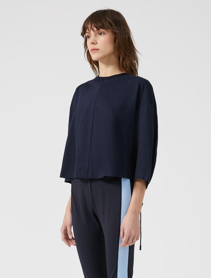 T-shirt cropped con coulisse