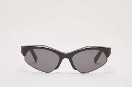 Occhiali con montatura combinata in acetato nero e metallo