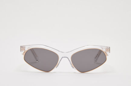 Occhiali con montatura combinata in acetato trasparente