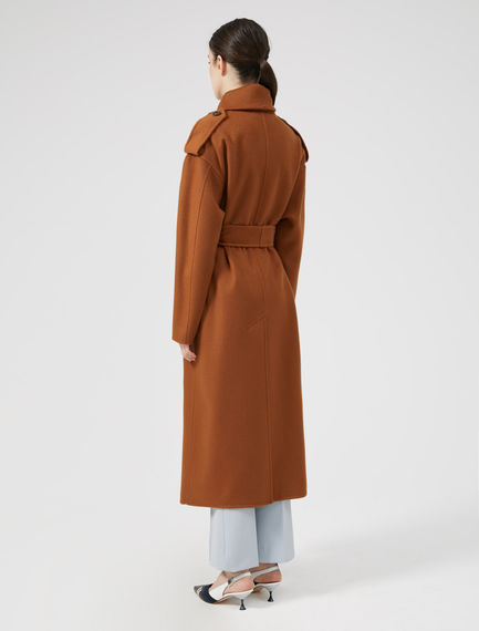 Cappotto-trench in lana e cachemire