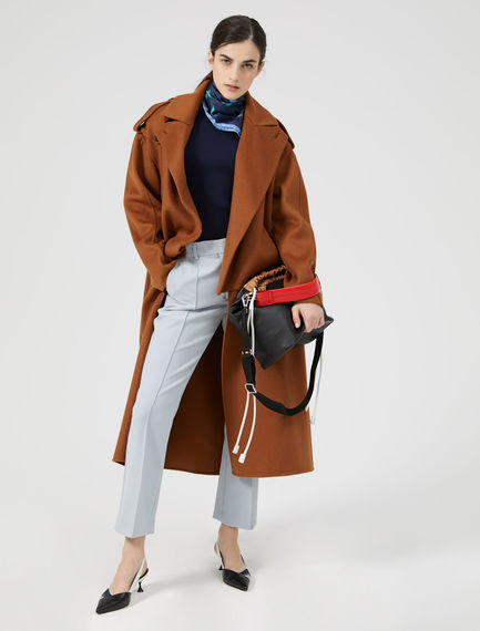 Cappotto-trench in lana e cachemire