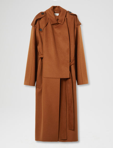 Cappotto-trench in lana e cachemire