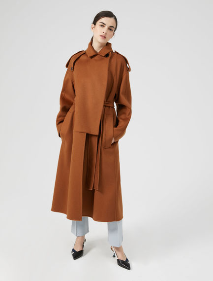 Cappotto-trench in lana e cachemire