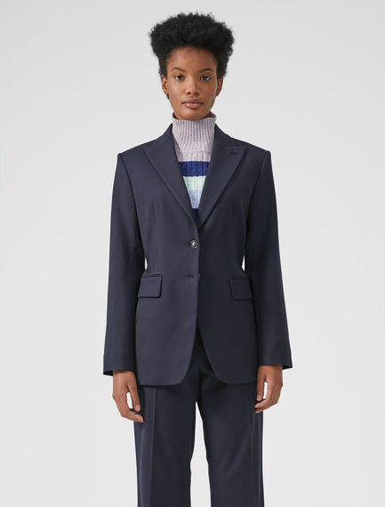Blazer in lana con pannello gessato