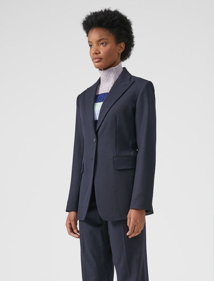 Blazer in lana con pannello gessato