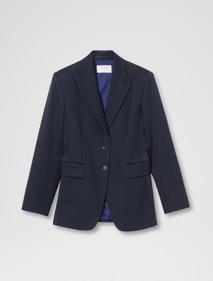 Blazer in lana con pannello gessato