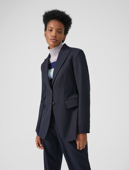 Blazer in lana con pannello gessato