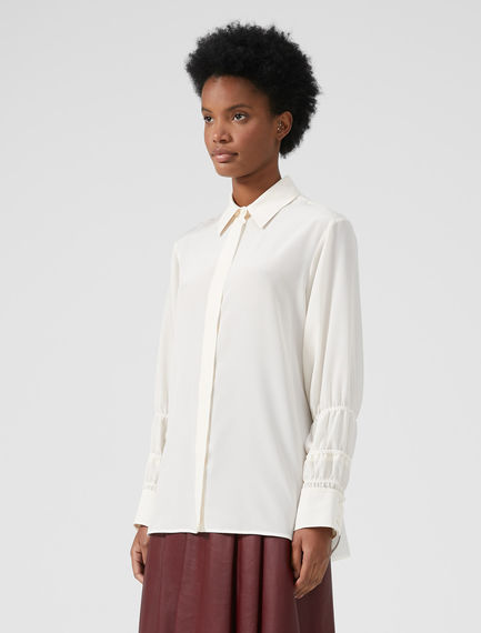 Camicia in seta con maniche smocked