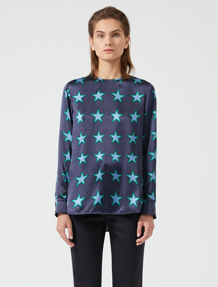 Blusa in seta con stampa a stelle