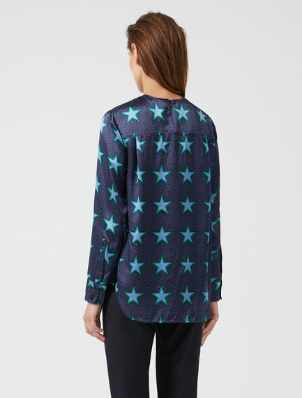 Blusa in seta con stampa a stelle
