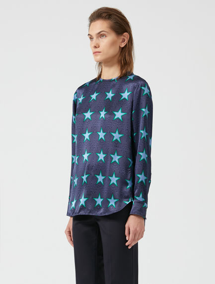 Blusa in seta con stampa a stelle