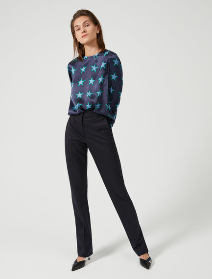 Blusa in seta con stampa a stelle