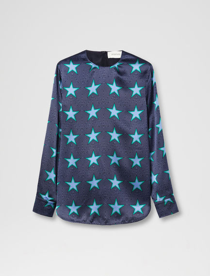 Blusa in seta con stampa a stelle