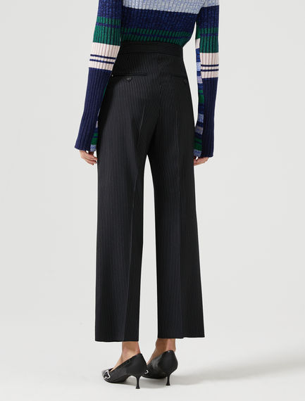 Pantaloni sartoriali in tessuti a contrasto