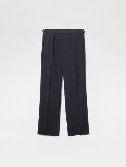 Pantaloni sartoriali in tessuti a contrasto