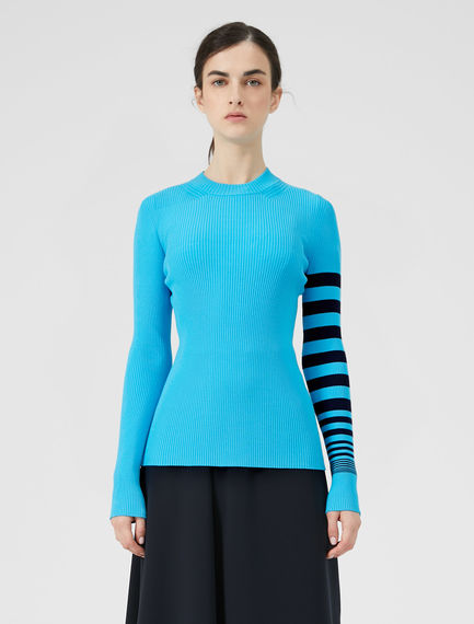 Maglia in viscosa con manica a righe