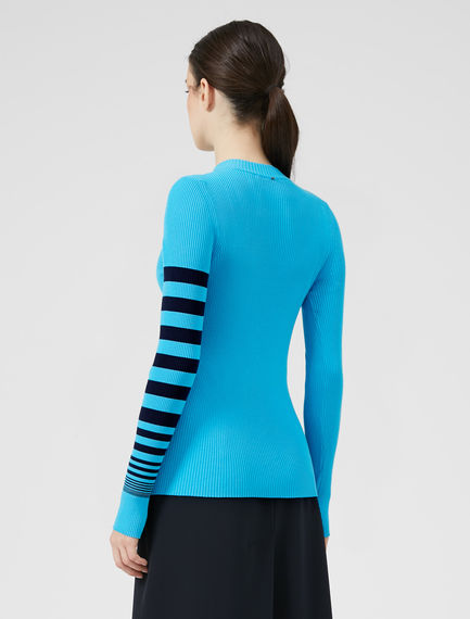 Maglia in viscosa con manica a righe