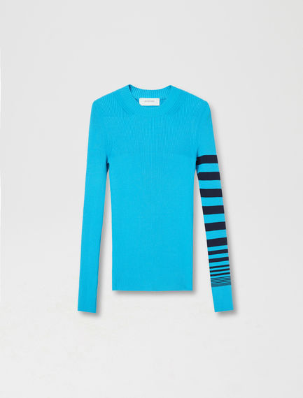 Maglia in viscosa con manica a righe