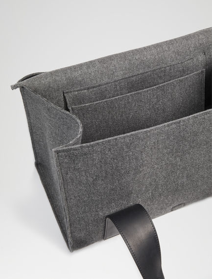 Tote bag grande in feltro e manici in pelle