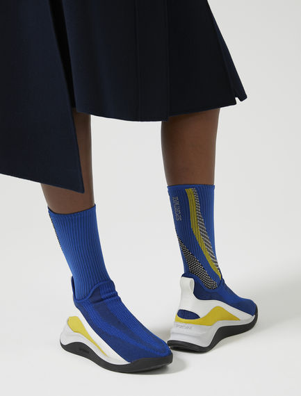 Calzino in filato tecnico con motivi jacquard