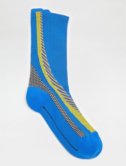 Calzino in filato tecnico con motivi jacquard