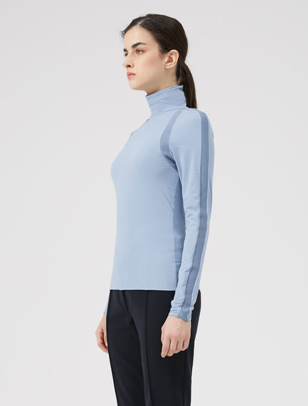 Turtleneck con dettagli a costina tecnica