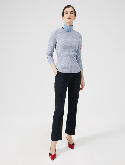 Turtleneck con dettagli a costina tecnica