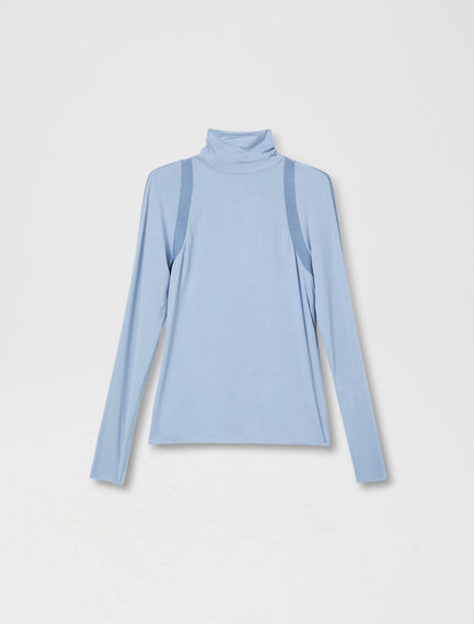 Turtleneck con dettagli a costina tecnica