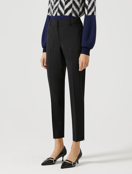 Pantaloni a sigaretta in lana stretch