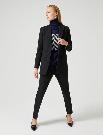 Pantaloni a sigaretta in lana stretch