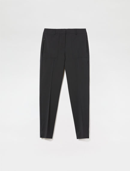 Pantaloni a sigaretta in lana stretch