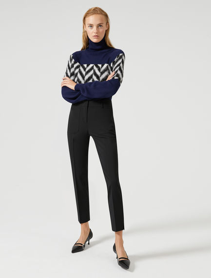 Pantaloni a sigaretta in lana stretch