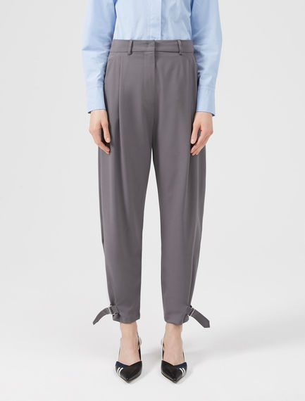 Pantaloni Utility in lana con fibbie