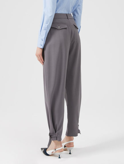 Pantaloni Utility in lana con fibbie