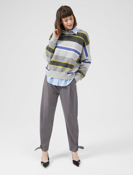 Pantaloni Utility in lana con fibbie
