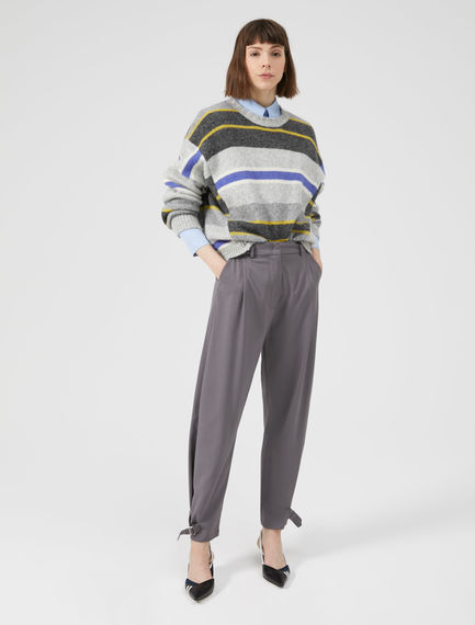 Pantaloni Utility in lana con fibbie