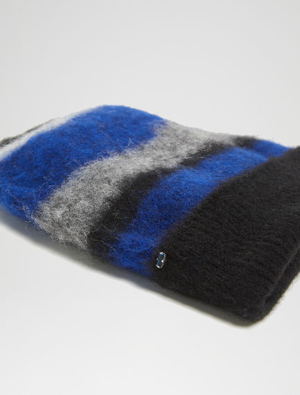 Berretto in lana e alpaca color block