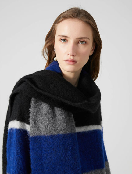 Sciarpa in lana e alpaca color block