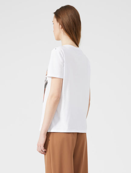T-shirt con stampa e ricamo