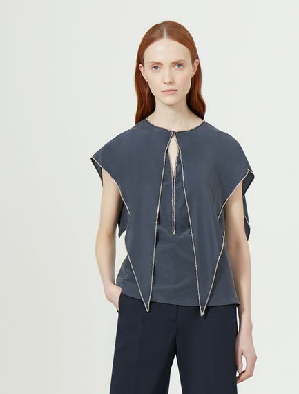 Caped Point-front Silk Top Sportmax